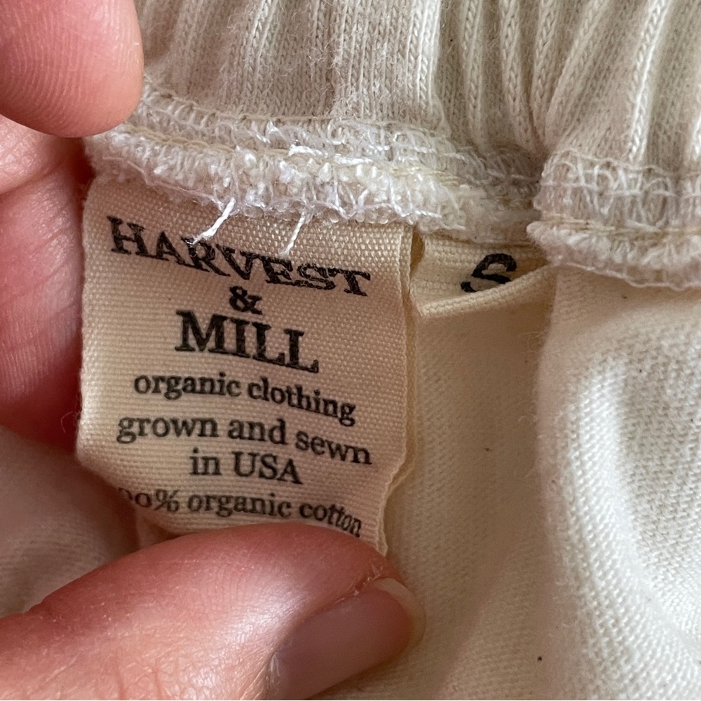 Harvest & Mill Sweatpants organic cotton tapered womens Cream small comfy lounge - Picture 2 of 6